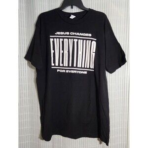 Tultex Tshirt XL Black "Jesus Changes Everything For Everyone"    New
